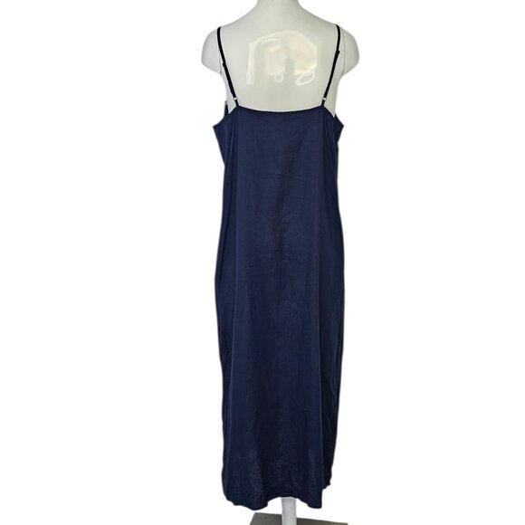 Andie Swim The Slip Dress, Blue, Linen Blend, Beach Cover Up, Vacation, Resort,M - Picture 5 of 7